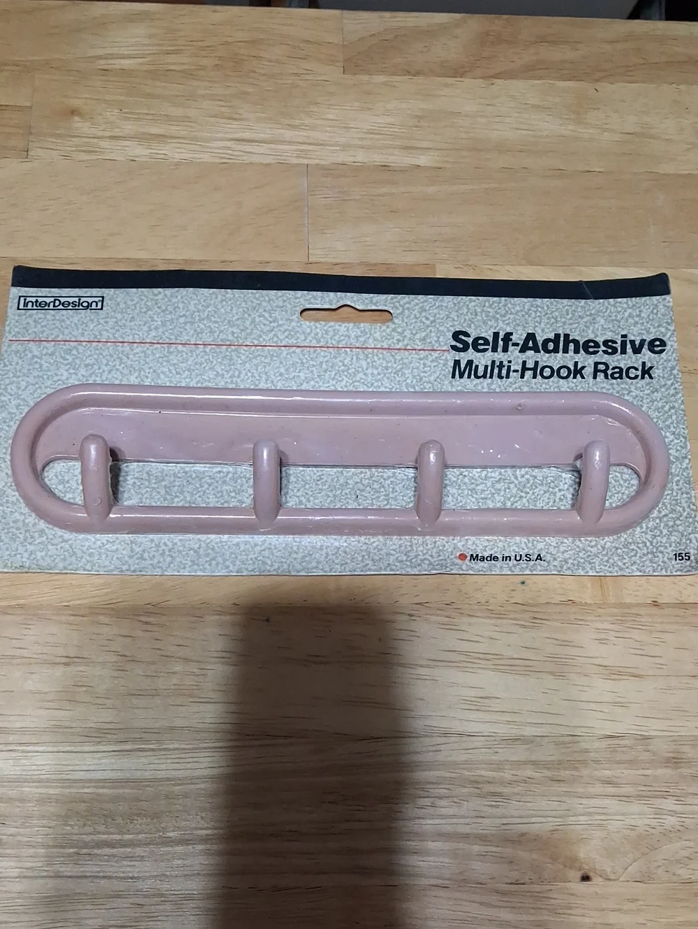 Vintage InterDesign Self-Adhesive Multi-Hook Rack - Dusty Pink